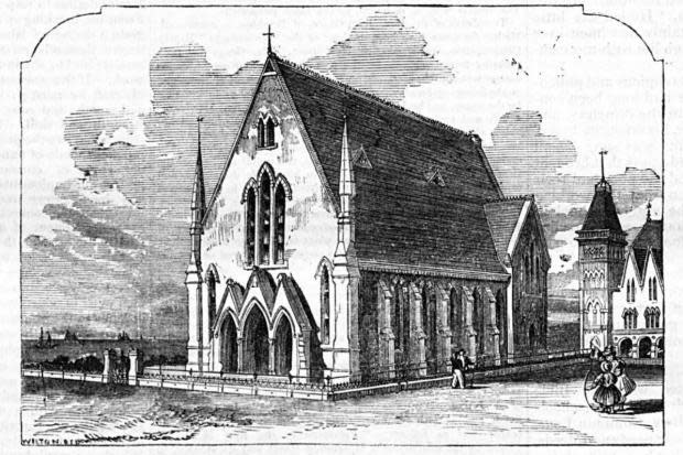 The Northern Echo: A drawing of the Methodist chapel in Saltburn from the Illustrated Church Times of March 1865 - before the chapel was complete