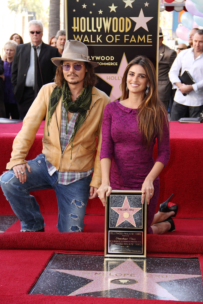 Penelope Cruz Walk of Fame Star Ceremony 2011 Johnny Depp