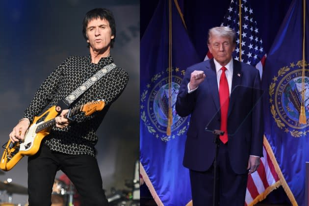 Johnny Marr and Donald Trump - Credit: Gus Stewart/Redferns and Alex Wong/Getty Images