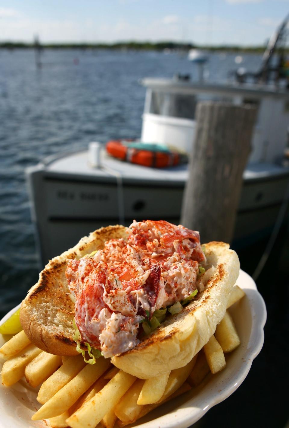 Quito's restaurant serves a special lobster roll all year long right on Bristol Harbor.