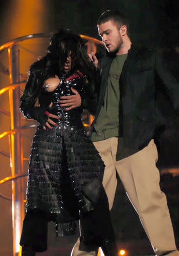 What could be more infamous than the Janet Jackson nip slip at the 2004 Super Bowl Halftime Show? In a supposed 'accident,' Janet Jackson and Justin Timberlake were onstage, performing as the halftime acts, the next they were playing a game of peek-a-boob. Global scandal ensued over whether or not it was intentional or accidental. To this day, the jury is still out...