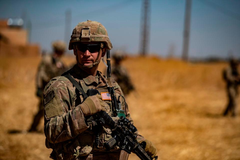 A U.S. soldier in the Syrian village of al-Hashisha in September 2019.