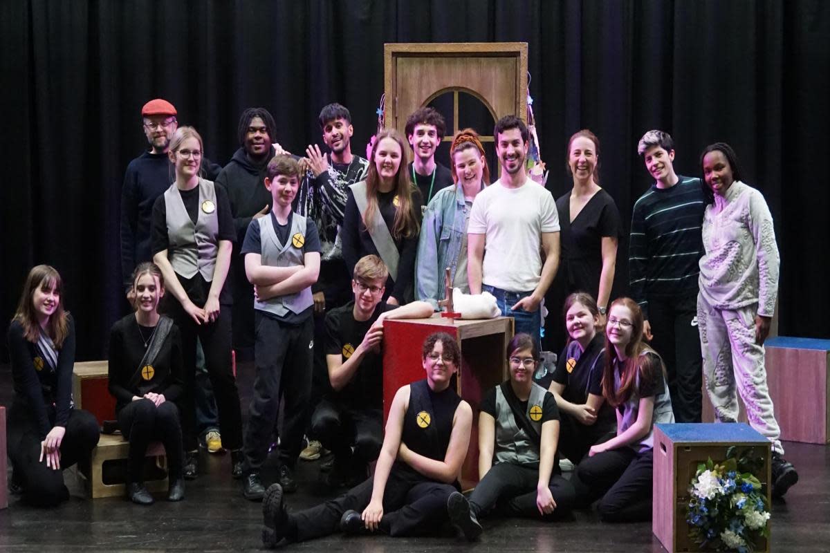 Members of the RSC with pupils at Ormiston Bushfield Academy. <i>(Image: Ormiston Bushfield Academy)</i>