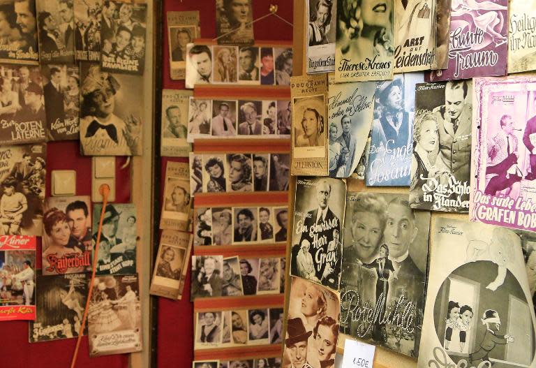 Vintage film photos are displayed at the Bellaria Kino movie theatre in Vienna on November 27, 2013