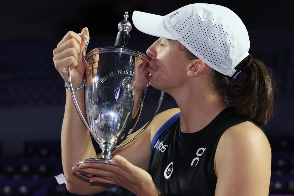 Swiatek added to her French Open title to finish 2023 as the world No 1 (Getty)