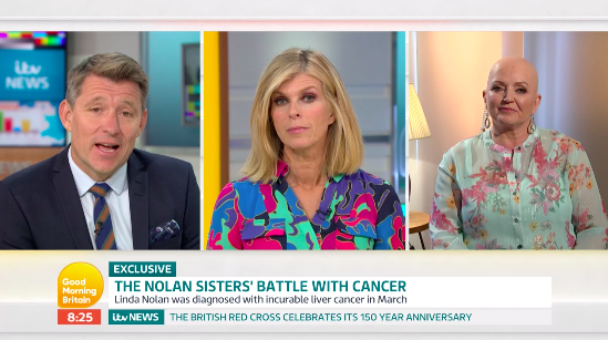 Linda Nolan spoke to 'GMB' about sharing cancer treatment with her sister Anne. (ITV)