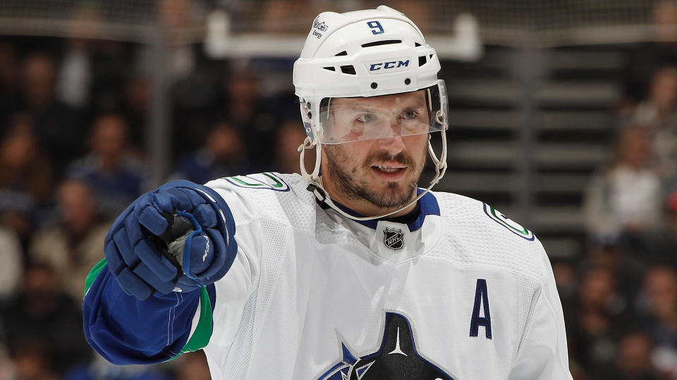 Canucks forward J.T. Miller went viral for yelling at teammate Collin Delia earlier this week. (Photo by Bruce Bennett/Getty Images)