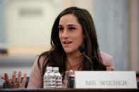 Olympic gymnast Jordyn Wieber testifies at a Senate Commerce subcommittee hearing entitled "Olympic Abuse: The Role of National Governing Bodies in Protecting Our Athletes" on Capitol Hill in Washington, U.S., April 18, 2018. REUTERS/Aaron P. Bernstein