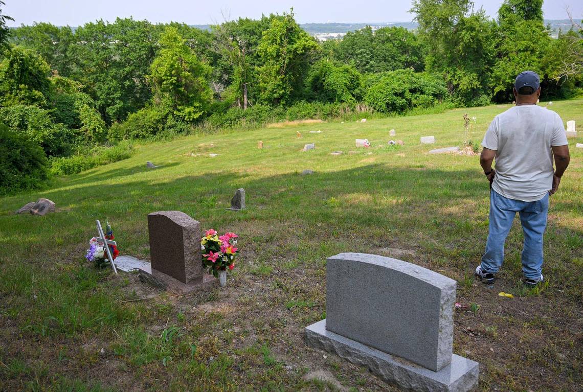 Anthothy Hope, president of the group Concerned Citizens for Old Quindaro Museum, wants Quindaro to one day become a tourist attraction where “we could tell the people of our rich history.” He recently visited the cemetery where many of his ancestors are buried.