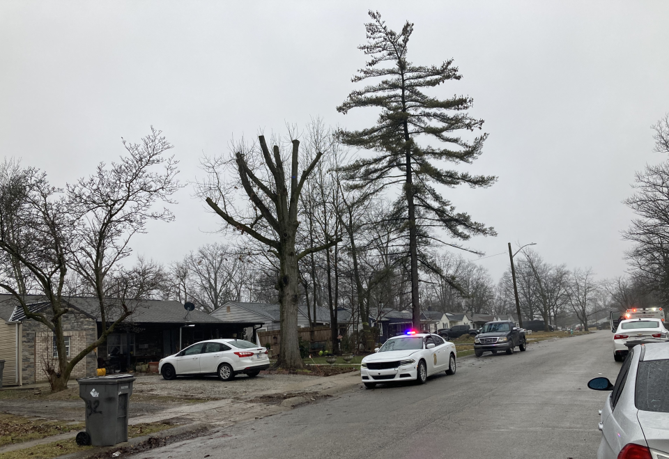 A person is critical after being attacked by at least one dog Tuesday, Jan. 30, 2024 on North Kenyon Street. An IMPD officer shot and wounded one of the dogs, police said.