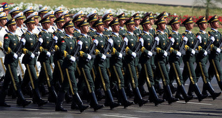 Chinese troops march as they take part in Pakistan Day military parade in Islamabad, Pakistan, March 23, 2017. REUTERS/Faisal Mahmood