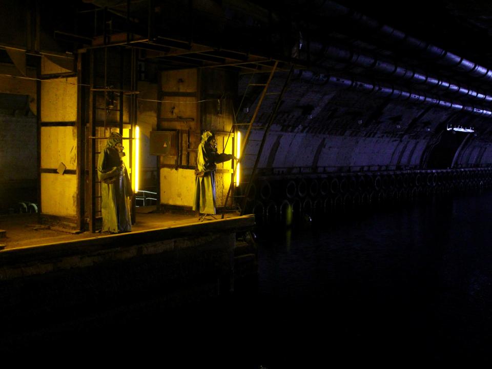 dark dimly lit corridor inside balaklava naval base