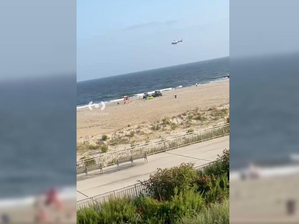 A woman was in critical condition after a shark attack on Monday off Rockaway Beach in Queens (Citizen App)