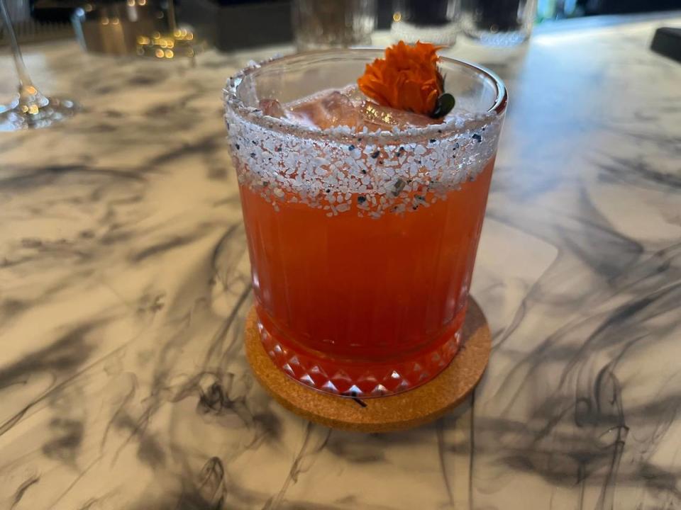 Hestia Rooftop’s Hornets’ Nest in Jalisco is made with Altos Resposado, Ramazzotti Amaro, blood orange syrup, pineapple and lemon juice.