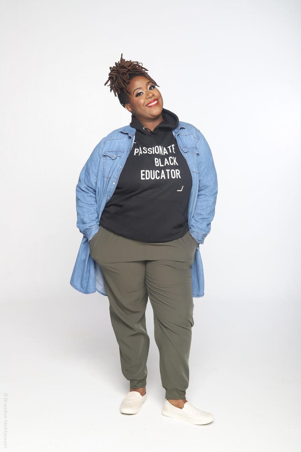 Choir director and music teacher Jasmine Fripp poses for a photo. Fripp, who teaches at KIPP Nashville Collegiate High School in Nashville, Tenn., is among the 10 finalists for the 2024 Grammy Music Educator Award.