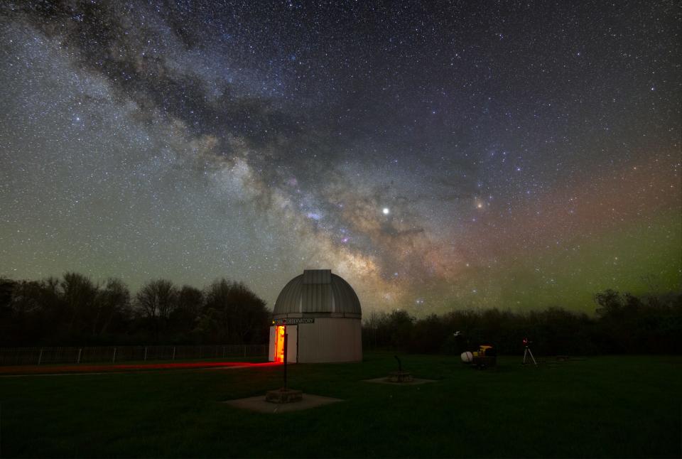 The Milky Way can be seen above the Frosty Drew Observatory. Scott MacNeill, director of the observatory, says Charlestown's proposal for increased lighting at Ninigret Park would have a detrimental effect on viewing.