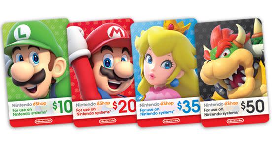 Nintendo eShop gift cards