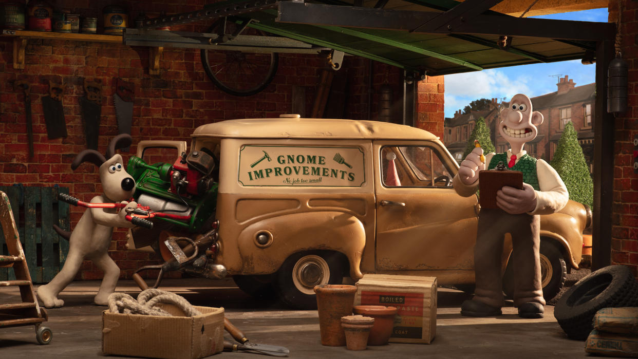 Wallace and Gromit with their gnome improvement truck (Richard Davies/Aardman Animations)