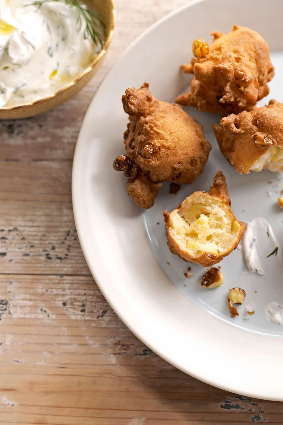 Corn Fritters with Yogurt Dip