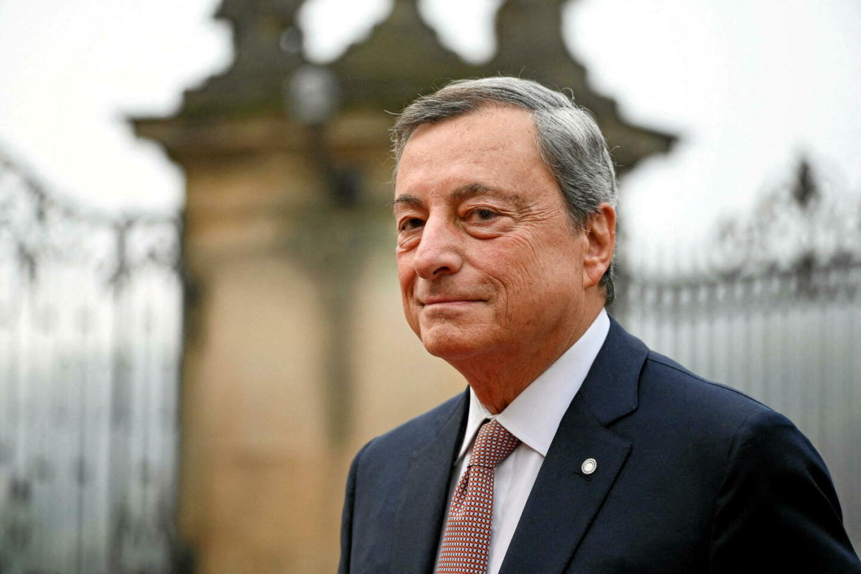 Mario Draghi avant une réunion de la Communauté politique européenne (CPE) , à Prague, le 7 octobre 2022.   - Credit:Sputnik/Abaca