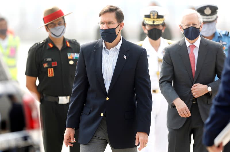 U.S. Secretary of Defence Mark Esper arrives in New Delhi