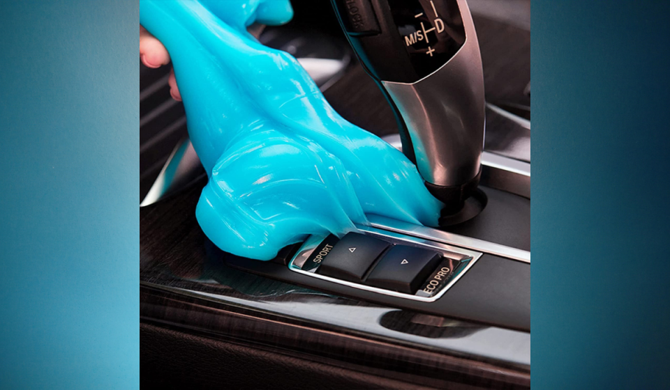 Blue car cleaning gel.