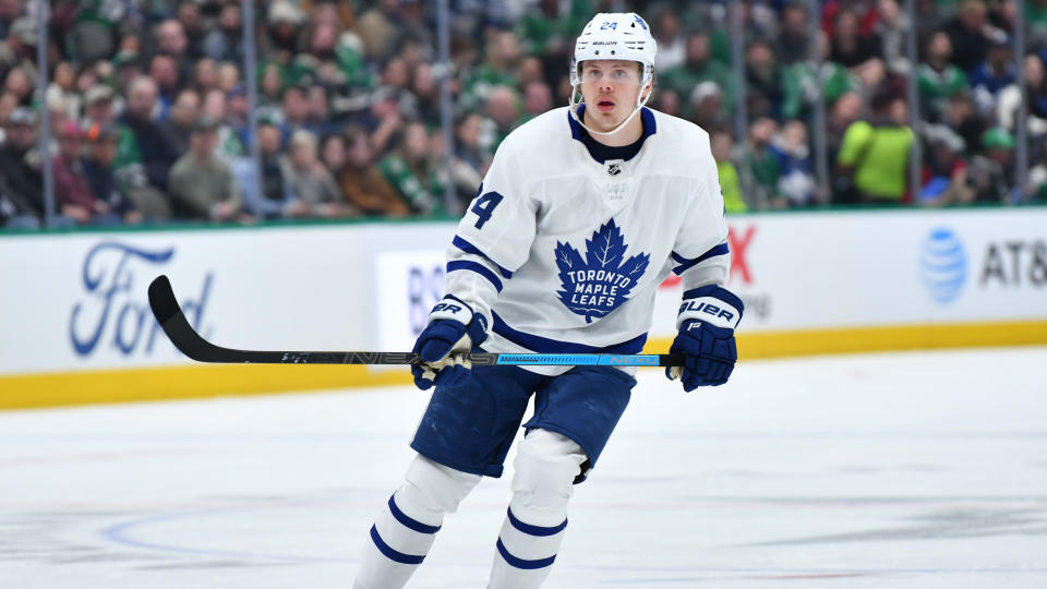 Toronto Maple Leafs forward Kasperi Kapanen was scratched for non-injury reasons, fuelling speculation that he could be on the trade block. (Glenn James/NHLI via Getty Images)