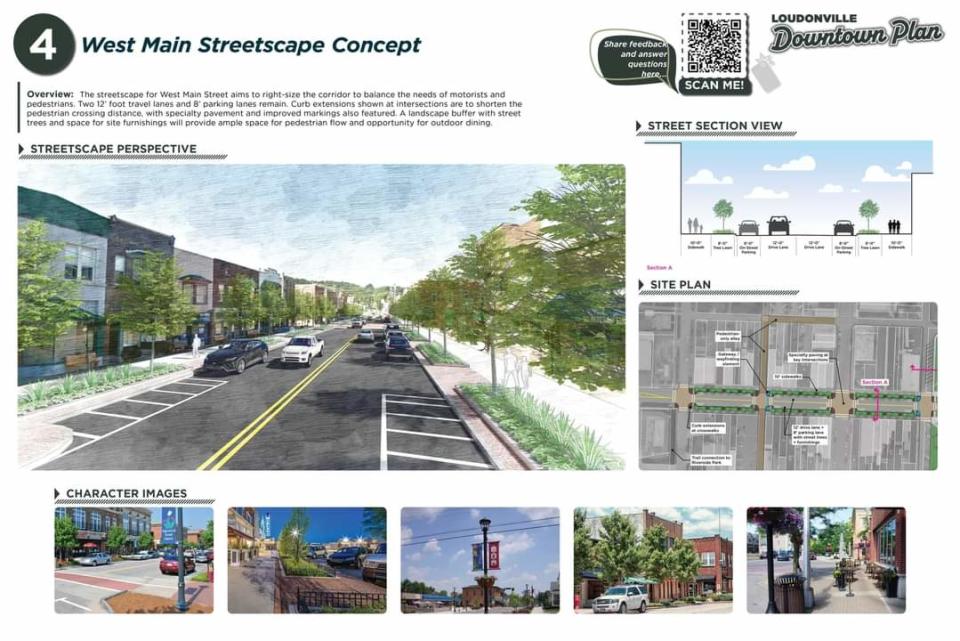 This conceptual image shows how the West Main streetscape would look under downtown Loudonville's revitalization plan.