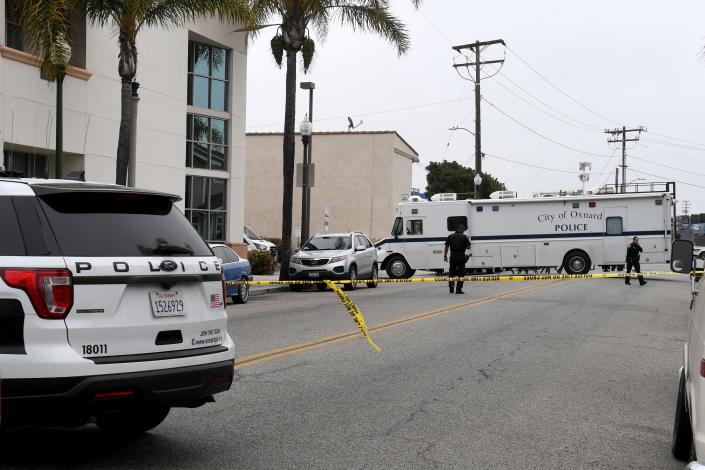 Oxnard police investigate a shooting by an officer on East Seventh Street on Friday,  marking the department's third shooting since March 12.