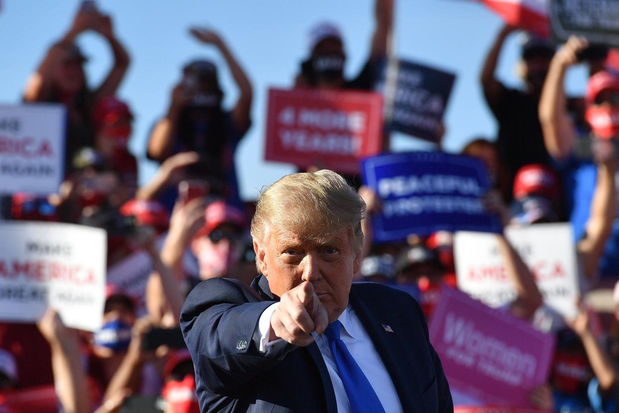 Trump held a rally this weekend where he chanted 'lock her up' about a governor who had recently been subject to a thwarted kidnapping  (AFP via Getty Images)