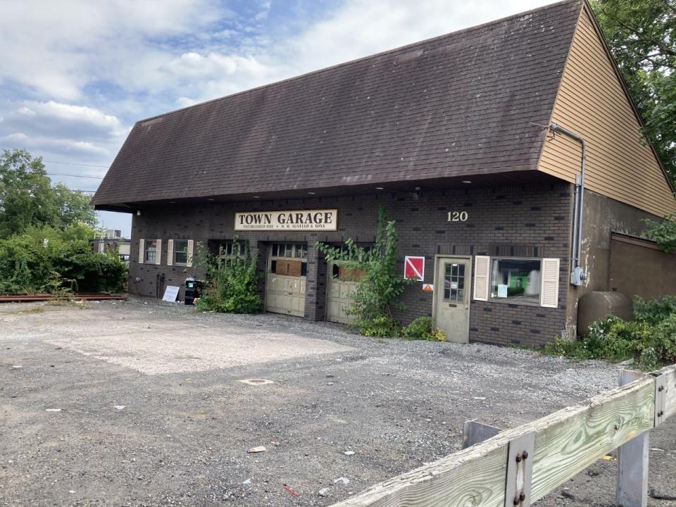 The Town Garage on Franklin Avenue in Ridgewood. It could make way for a pocket park.