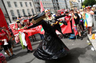 <p>Participants take part in the annual Pride in London Parade, which started in Portland Place and ends in Whitehall, in central London, Britain, July 8, 2017. (Photo: Neil Hall/Reuters) </p>