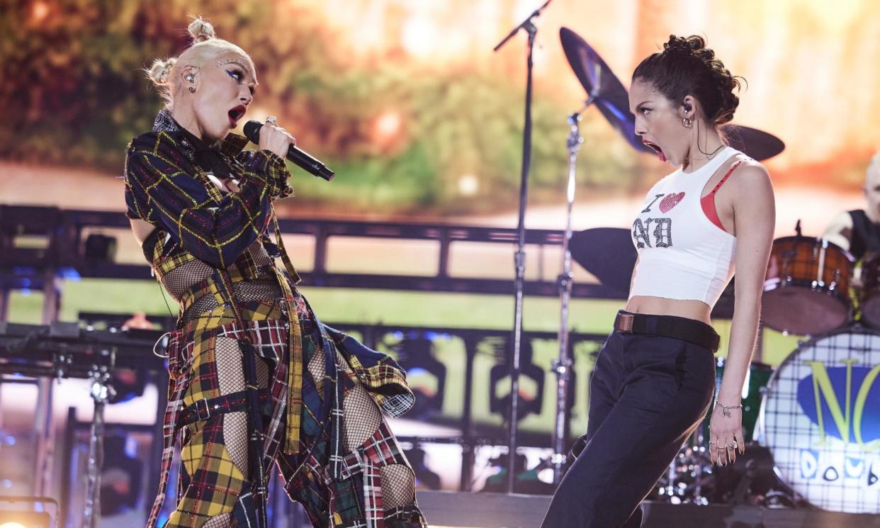 <span>Gwen Stefani of No Doubt and Olivia Rodrigo perform.</span><span>Photograph: John Shearer/Getty Images for No Doubt</span>