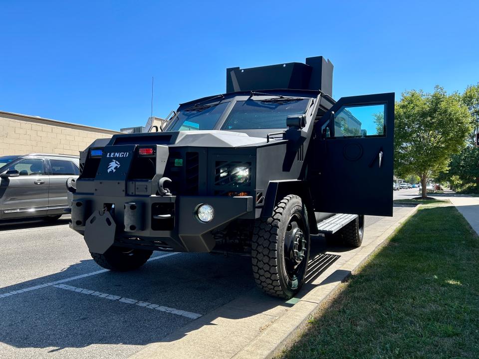 The Beech Grove Police Department recently acquired a BearCat, shown here parked outside City Hall. Aug. 31, 2023.