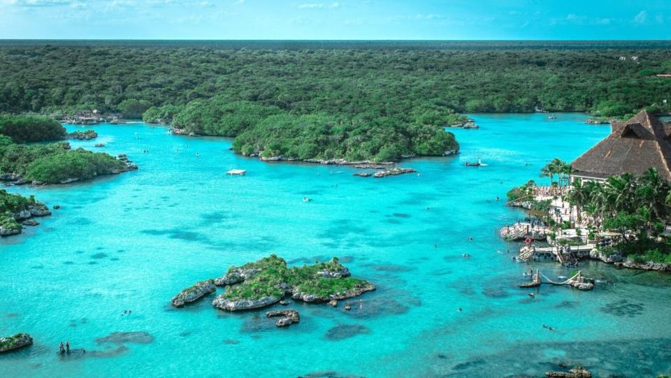 Guests of Xcaret have access to natural underground swimming holes.