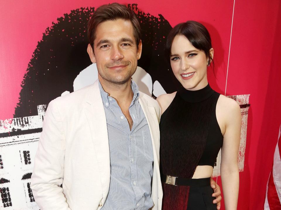 NEW YORK, NEW YORK - MAY 01: Jason Ralph and Rachel Brosnahan pose at the opening night of the new play "POTUS" on Broadway at The Shubert Theater on May 1, 2022 in New York City. (Photo by Bruce Glikas/WireImage)