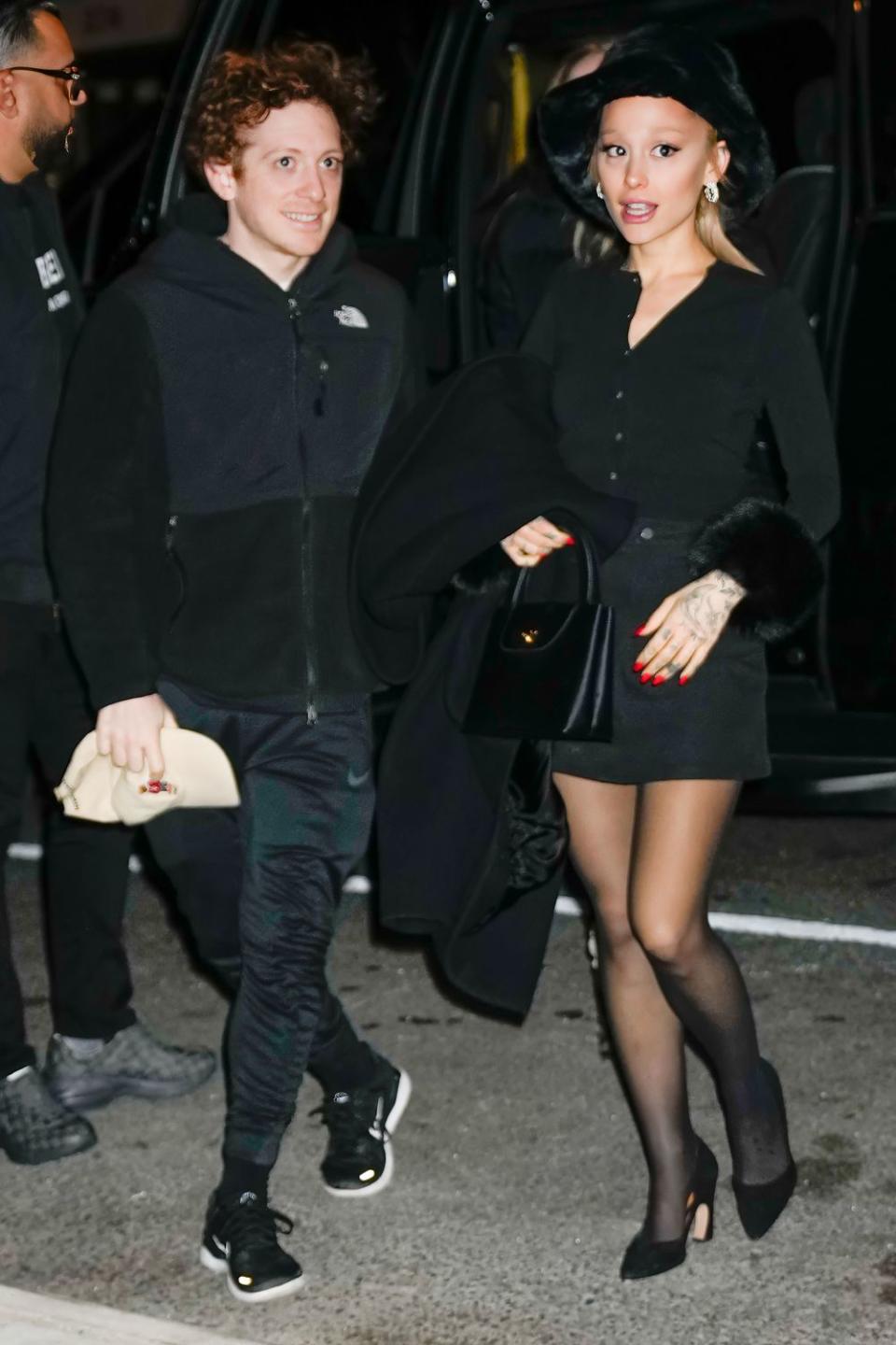 <p>TheImageDirect.com</p> Ethan Slater and Ariana Grande in New York City on Dec. 23, 2023