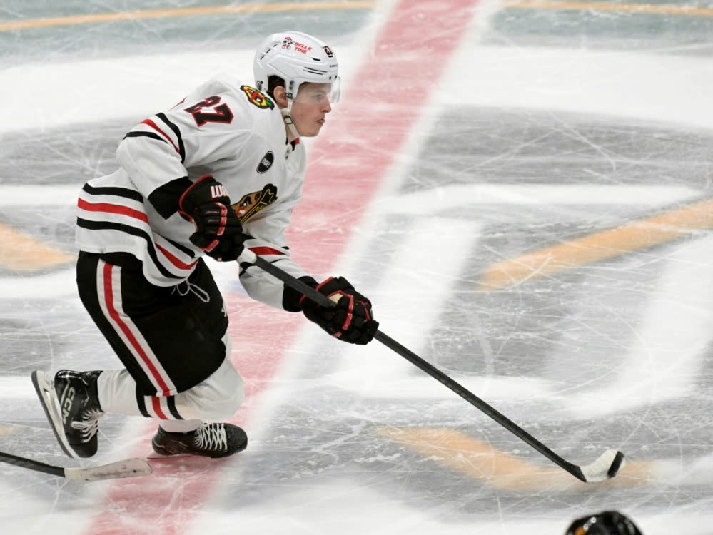 Mögliche Verstärkung: Lukas Reichel von den Chicago Blackhawks (IMAGO/Jayne Kamin-Oncea)