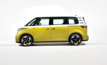 <p>VW's second EV, launching in 2023, will be a modern take on its first-generation Type 2 Microbus from the 1950s and 1960s. As with its revival of the Beetle in the late 1990s, VW hopes the new Microbus, or whatever its name is for production, tugs at the heartstrings of boomers everywhere. As with its other coming EVs, the Buzz will use the same <a href="https://www.caranddriver.com/news/a23473534/volkswagen-electric-cars-plans/" rel="nofollow noopener" target="_blank" data-ylk="slk:MEB-platform component set;elm:context_link;itc:0" class="link ">MEB-platform component set</a>, with a battery pack integrated into the floor, and will likely have room for six to eight people. The ID.Buzz above was spotted testing autonomous driving tech for Argo AI, a U.S.-based engineering firm with ties to Ford.—<em>Dave VanderWerp</em></p>