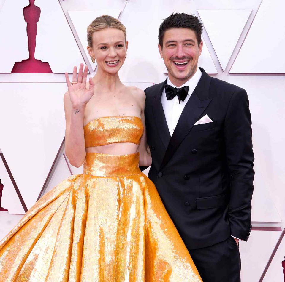 Carey Mulligan and Marcus Mumford attend the 93rd Annual Academy Awards at Union Station on April 25, 2021 in Los Angeles, California