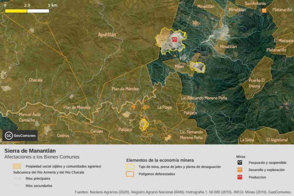 Ejidos y comunidades agrarias localizadas en la región limítrofe de Jalisco y Colima. 