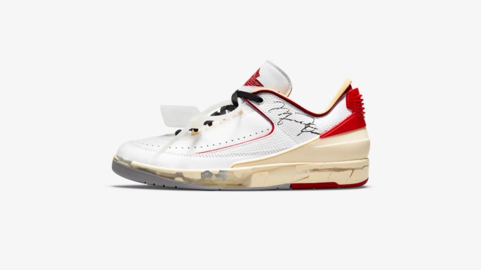 Air Jordan 2 低筒 x Off-White™️ White and Varsity Red。（圖片來源：NIKE）