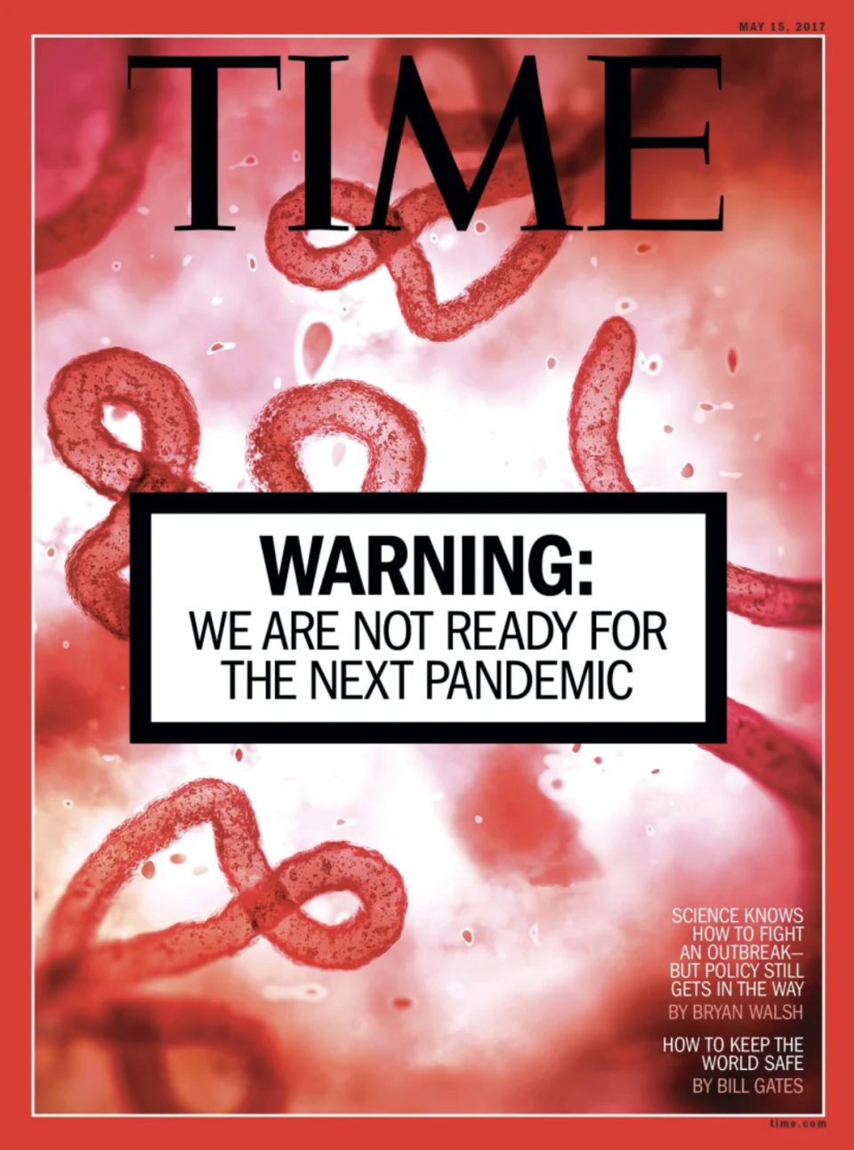 cover with text "we are not ready for the next pandemic"