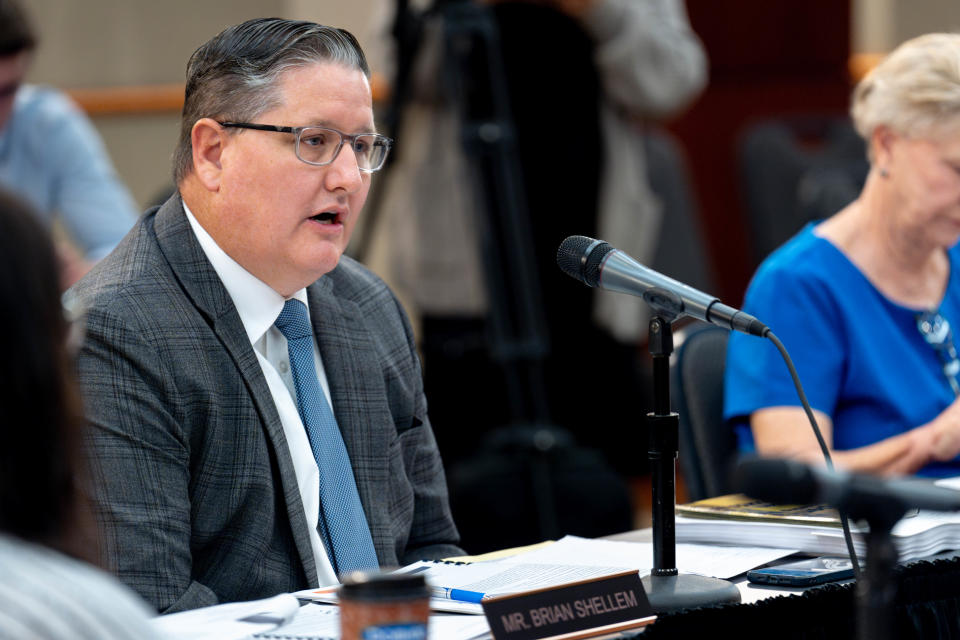 Brian Shellem speaks Tuesday during a special meeting of the new statewide Charter School Board at the Oklahoma History Center in Oklahoma City.