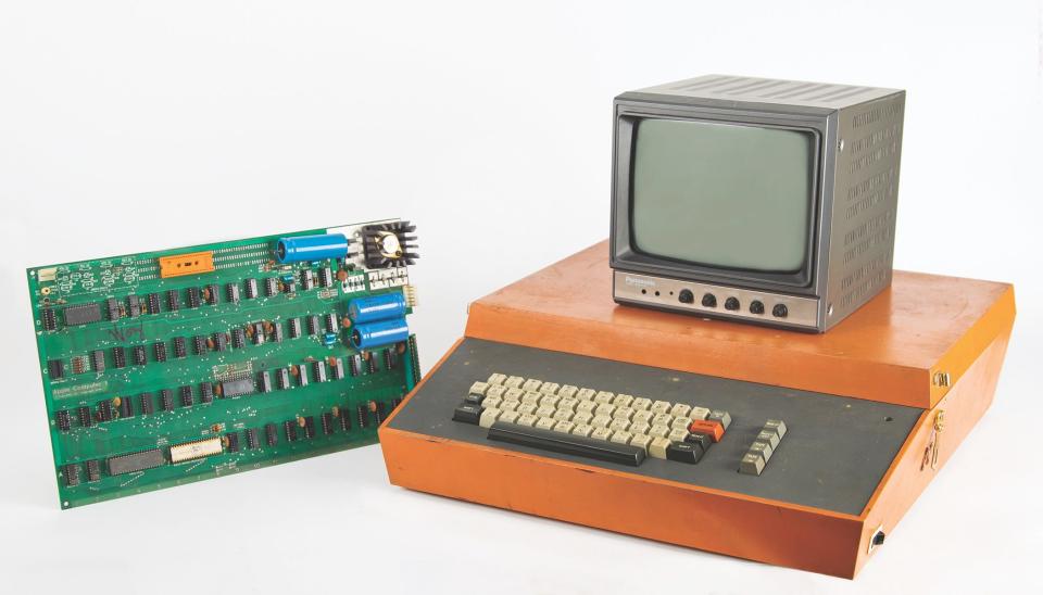 This Apple-1 computer signed by Apple co-founder Steve Wozniak and owned by Indianapolis resident Doug McIntosh is up for auction through March 16, 2023.