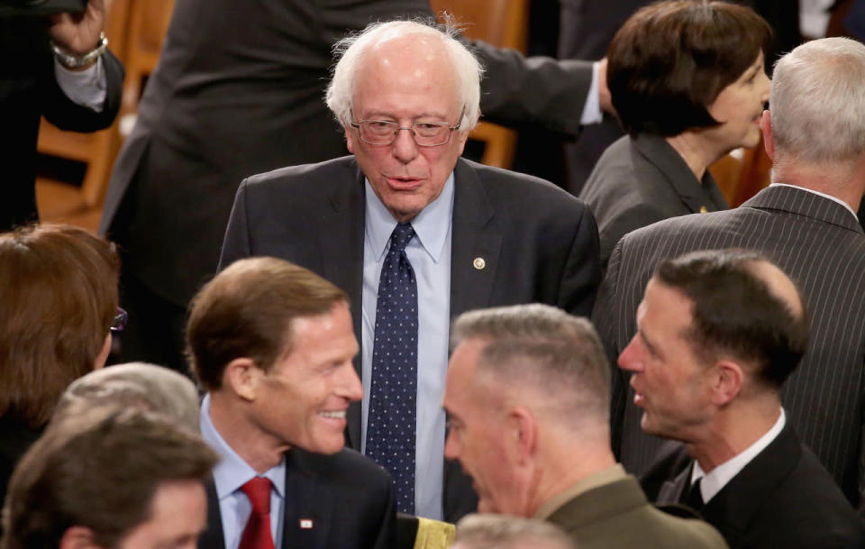 Bernie Sanders arrives