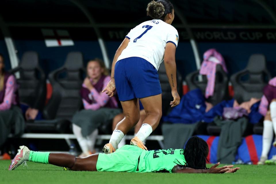 Lauren James has apologised to Michelle Alozie over the red-card incident (PA Wire)