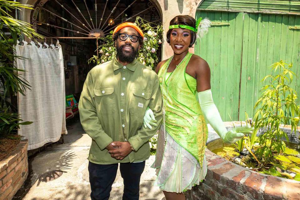 <p>disney</p> PJ Morton and Princess Tiana