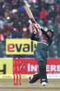 Bangladesh batsman Afif Hossain bats during the second T20 cricket match against Pakistan at Gaddafi stadium, in Lahore, Pakistan, Saturday, Jan. 25, 2020. (AP Photo/K.M. Chaudary)