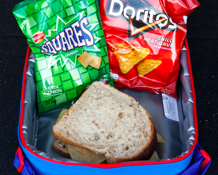 One child came to the school with crisps and a crisp sandwich (SWNS)